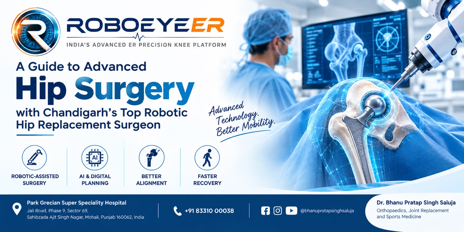 Best robotic hip replacement surgeon Chandigarh